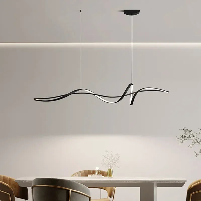 Modern Minimalist Dimmable LED Pendant Light 30W 35W Iron Acrylic White Black AC 90-265V