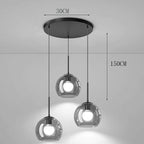 Modern Glass Ironware Pendant Chandelier 3-4 Heads 30-40W Dimmable Remote AC 90-265V
