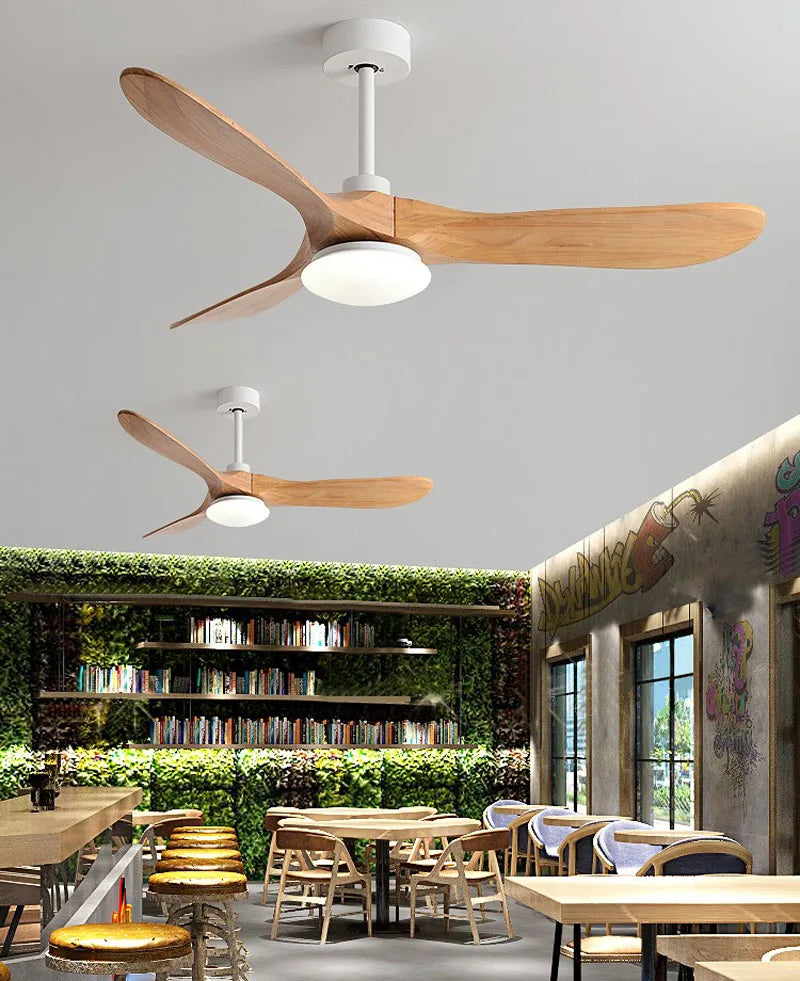 Modern Wooden Ceiling Fan Remote Control Light