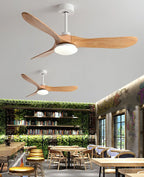 Modern Wooden Ceiling Fan Remote Control Light