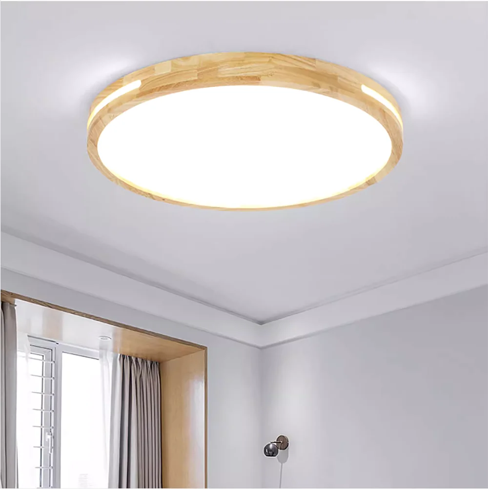 Modern Nordic Wood Iron Acrylic LED Ceiling Light 27W 36W 48W 64W Touch Switch Smart App Dimmable AC 100-260V Living Room Bedroom