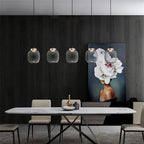 Nordic Minimalist Glass Pendant Light Iron Smoky Gray Gold AC 90-260V Bedroom Study Bar