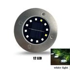 Solar LED Underground Ground Light 8 or 20 LED IP65 Stainless Steel ABS Dusk to Dawn Auto Sensor Warm White Cool White 4.7 x 5 inch Garden Path Driveway