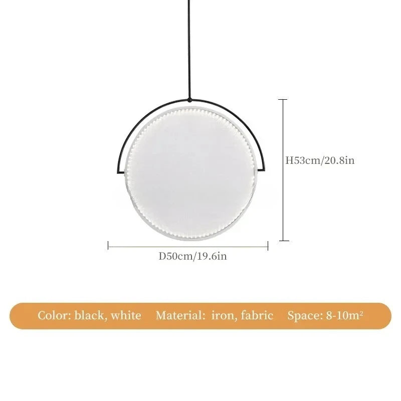 Nordic Fabric Pendant Light Creative Art Dining Table Restaurant Iron Polished Chrome 90-260V