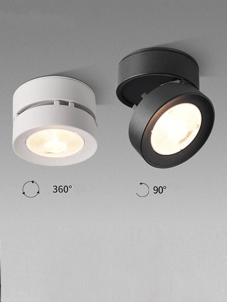 Foldable COB LED Surface Mounted Spotlight 7W 10W 15W Adjustable Brushed Nickel 85-265V