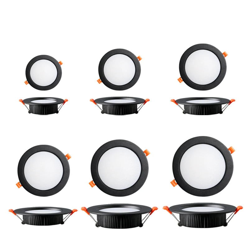 LED Recessed Downlight 5W 7W 9W 12W 15W 18W Lathe Aluminum 85 to 95 lm/W AC 110V or 200-240V Warm White Natural White Cool White 10 Pack