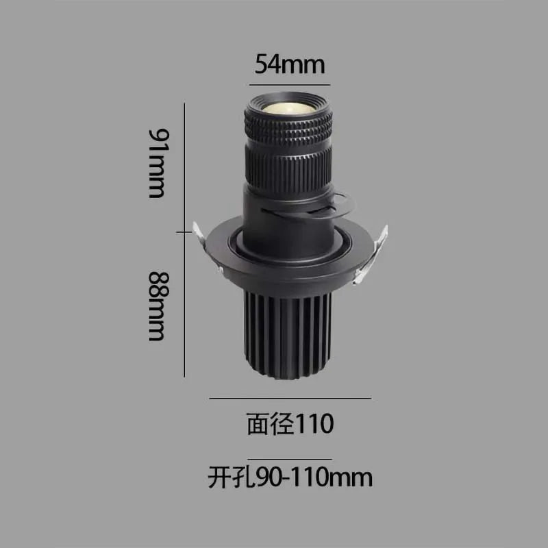 Adjustable Zoom LED Recessed Spotlight 7W 12W 15W 20W Dimmable 85-265V Restaurant Bar