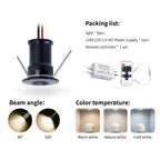 DC 12V Mini LED Spotlight Kit 1W 9-18 Pack Epistar IP65 15mm Cutout Dimmable Remote