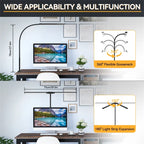 Double-Head LED Desk Lamp 24W USB DC 5V 10 Dimming Levels 3-CCT CRI 90+ 360° Gooseneck