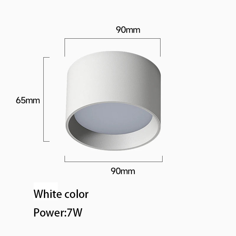 LED Surface Mounted Downlight 7W 10W Aluminum No Cut Hole Required AC 90-260V 90mm x 65mm Living Room Bedroom White Black