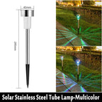 Solar Garden Stake Light IP55 Auto Dusk-Dawn 6-8hr H29.5cm ABS Stainless Steel Pathway