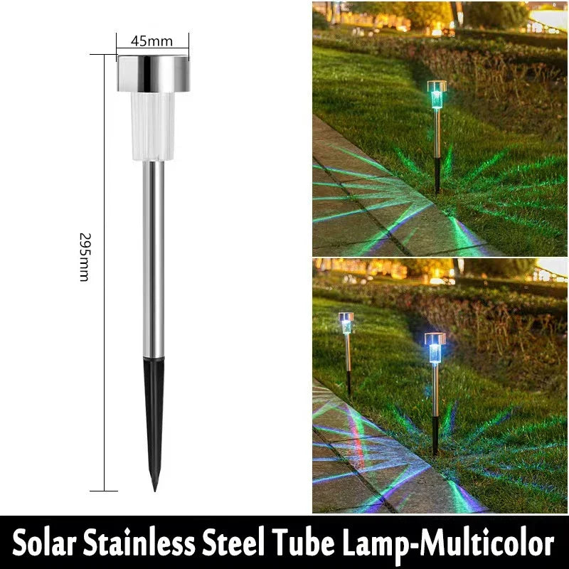 Solar Garden Stake Light IP55 Auto Dusk-Dawn 6-8hr H29.5cm ABS Stainless Steel Pathway