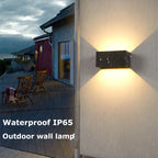 IP65 LED Wall Lamp 6W 12W Aluminum Clear Glass Up and Down AC 90-260V Indoor Outdoor Waterproof Black White Gray