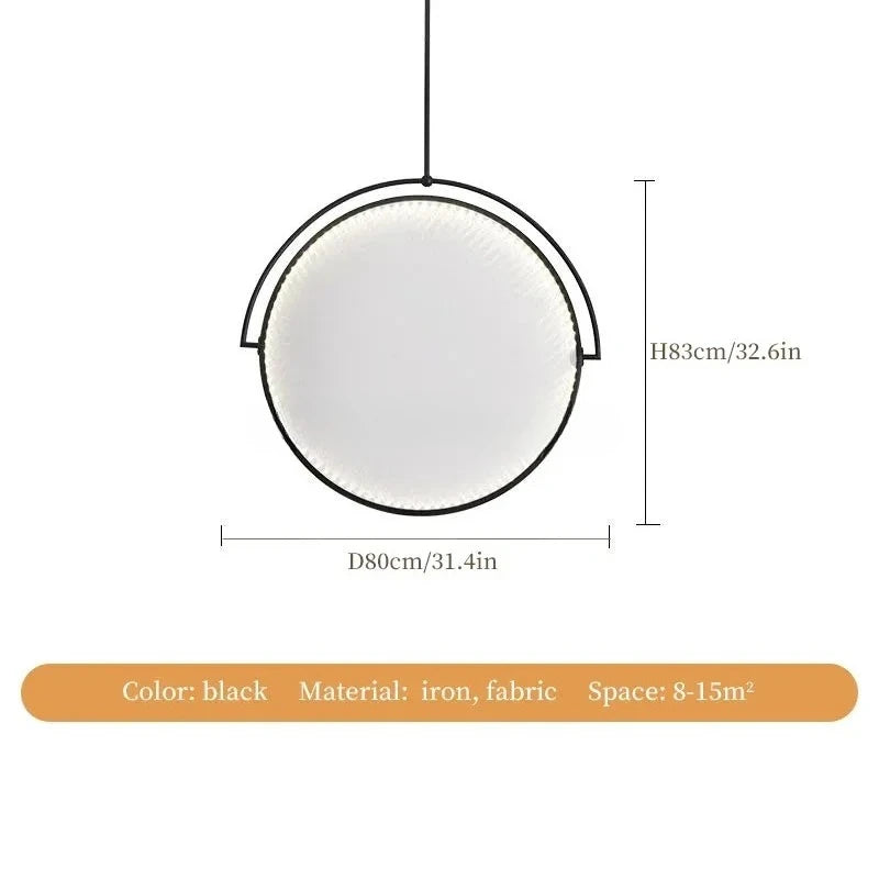 Nordic Fabric Pendant Light Creative Art Dining Table Restaurant Iron Polished Chrome 90-260V
