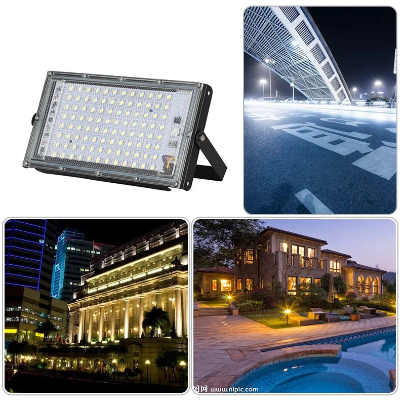 50W 100W IP65 LED Flood Light SMD2835 CRI 85+ 180° AC 110-220V Warm Cool White Aluminum