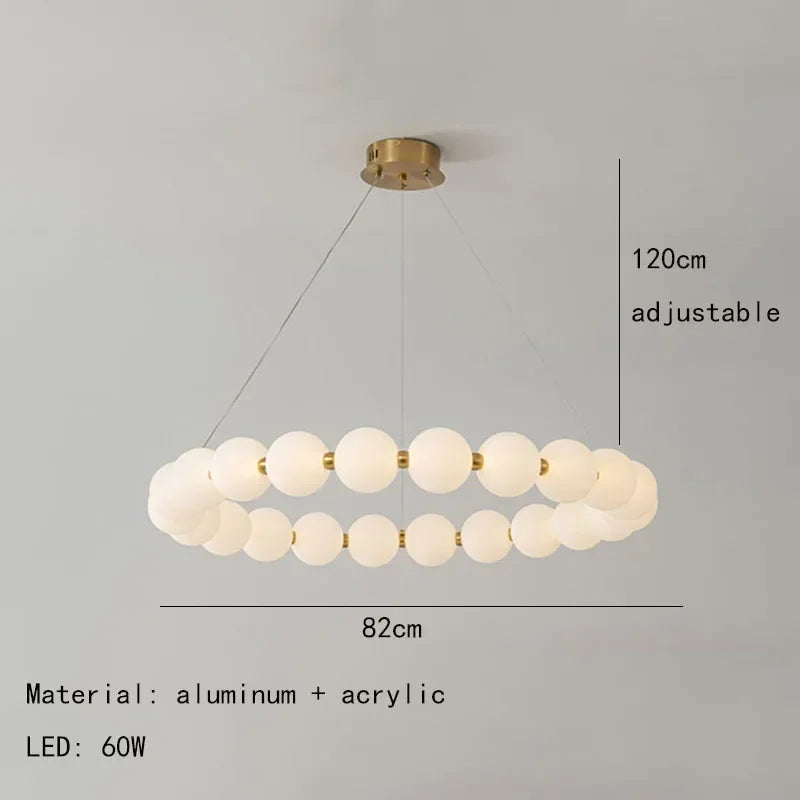 Nordic Modern LED Ring Chandelier Iron Polished Chrome Semi Flush Mount Remote Control AC 90-260V Living Room Dining Room Bar
