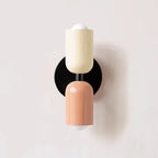 Nordic Macaron LED Wall Lamp E26 E27 2-Light Iron Bedside Sconce Bedroom Living Room