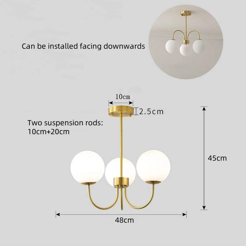 Modern LED Pendant Chandelier Iron Glass Brushed Stainless Plated Multi Head Touch Switch AC 90-260V Living Room Dining Room