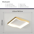 Nordic Wood Grain LED Ceiling Light Dimmable Remote Control 42cm 52cm Acrylic Iron Surface Mount AC 90-260V Bedroom Living Room