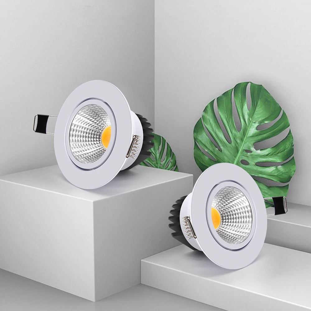 COB LED Recessed Dimmable Downlight 6W 9W 12W 15W CRI 90 105-110lm/W 25-45° AC 85-265V
