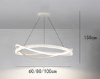 Modern Circular LED Ring Pendant Chandelier 60cm 80cm 100cm 72-144W Dimmable AC 90-265V