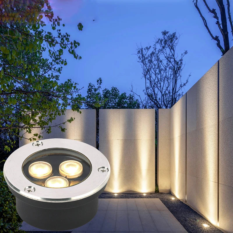 IP67 LED Underground Ground Light 2W 6W 10W 12W 18W SMD 3030 Stainless Steel Die Cast Aluminum 30 Degree AC 85-265V or DC 12-24V Warm White Cool White