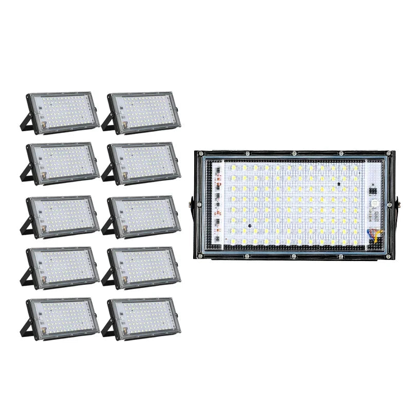 LED Flood Light 50W 100W SMD2835 CRI 85+ 180° IP65 AC 110-220V Warm Cool White