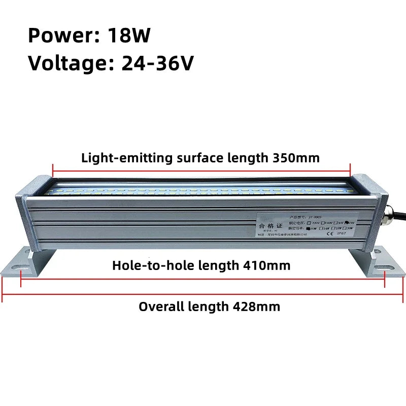 IP67 LED Machine Tool Work Light 10W to 40W Explosion Proof Waterproof Aluminum Alloy Tempered Glass AC 110-240V or DC 24-36V CNC Lathe Workshop