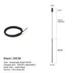Modern Linear LED Chandelier Pendant Light 3 Head Black Brushed Aluminum Adjustable Wire Dining Room Kitchen Island