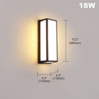 IP65 LED Outdoor Wall Lamp 18W 30W 50W Warm White Iron Motion Sensor AC 110-240V Porch Balcony Garden Security Wall Light