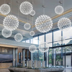 Modern Spark Ball LED Chandelier Stainless Steel Brushed 200cm Cable AC 110-240V 15-70m²