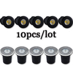 LED Underground Ground Light 1W 3W 5W COB IP67 AC 85-265V DC 12V 10 Pack 25cm Cable