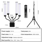 80W LED Beauty Ring Light 448 LEDs 3000-6500K Bi-Color Dimmable Gooseneck Tripod USB Remote