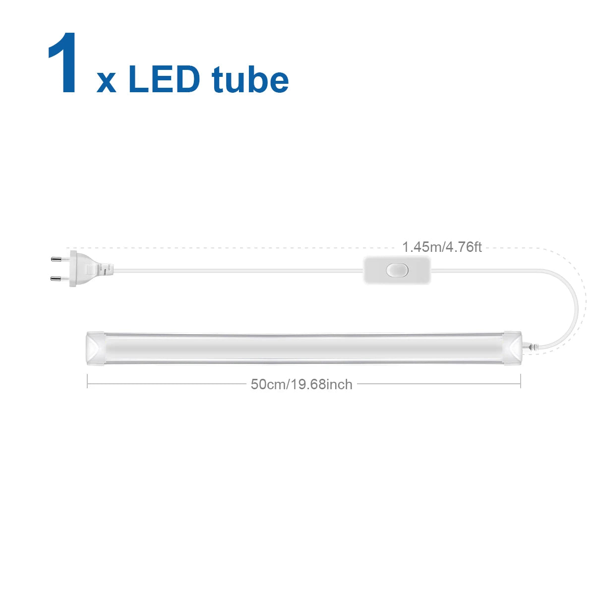 T8 LED Bar Tube Light 25W 50cm 270-Degree SMD2835 Cabinet Kitchen Showcase 110-220V 1-6 Pack
