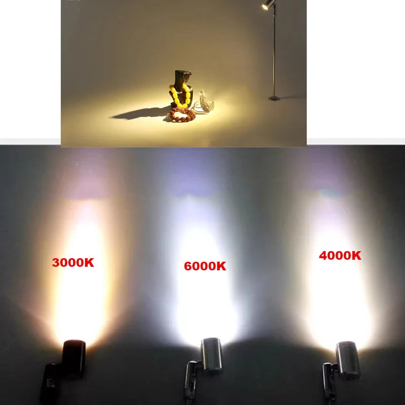 3W Mini LED Rotatable Surface-Mounted Spotlight AC 85-265V Aluminum Cabinet Showcase Ceiling
