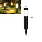 Solar LED Cylindrical Pathway Lawn Light IP65 Waterproof Stainless Steel Plastic Polycrystalline Panel Garden Walkway 2 Sizes