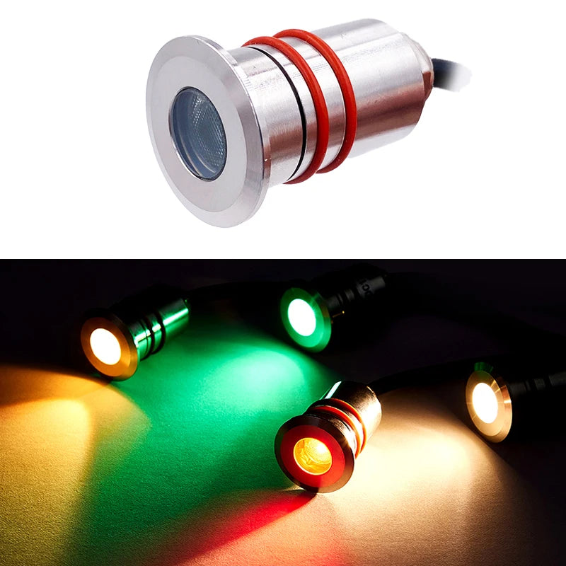1W IP68 LED Underground Spotlight 304 Stainless Steel D32mm 25mm Cutout 30° CRI 90 DC 12-24V