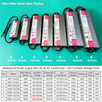 IP67 Ultra-Thin LED Power Supply DC 12V 24V 36W-400W AC 100-265V Flicker-Free EMI Filter