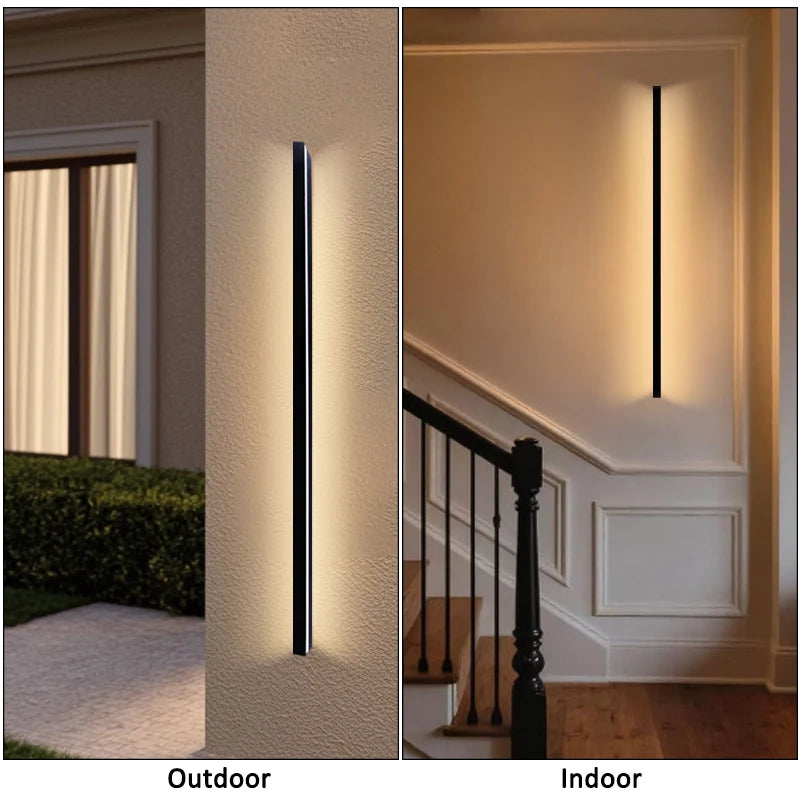 IP65 LED Outdoor Linear Wall Light 12W 22W 32W 40W 48W Warm White Neutral White AC 85-265V Garden Porch Hotel Decorative Wall Lamp