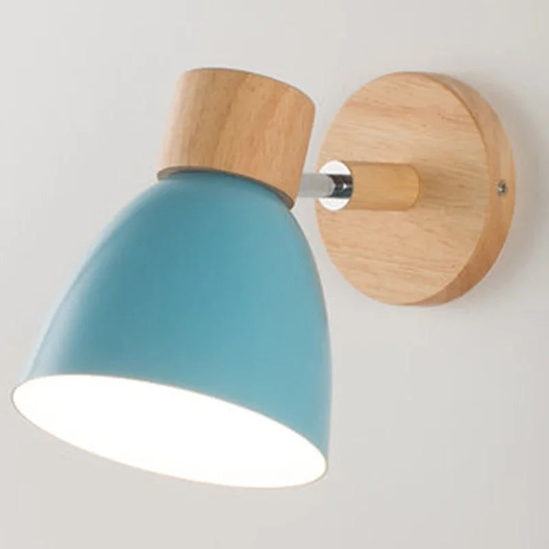 Nordic E26 E27 Wall Sconce Adjustable Steering Head 6 Colors Knob Switch 90-260V Bedroom Living Room