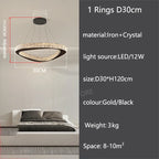 Modern Crystal LED Chandelier Stainless Steel Polished Cord Pendant Remote Control Dimmable AC 90-265V Villa Living Room Staircase