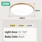Ultra-Thin LED Surface Ceiling Light 10W 15W 20W 30W Square Round CRI 90+ AC 90-265V