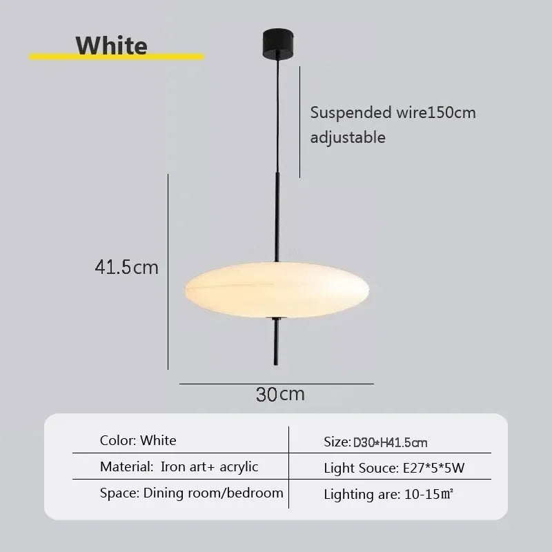 Nordic LED Pendant Light Flying Saucer 5-Light E26 E27 D30cm Tricolor White Black 90-260V
