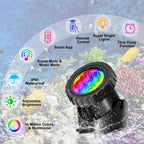 IP68 RGB LED Underwater Pond Spotlight 6 LED Beads 90 Degree Adjustable App and Remote Control 16 Million Colors ABS 5.5cm x 6cm Pond Garden