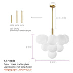Modern Frosted Glass G9 Chandelier Black Brass Chrome Iron Aluminum AC 110-220V Pendant