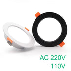 Dimmable LED Recessed Downlight 3W-30W 120° CRI 85+ 95-110lm/W White Black AC 85-265V
