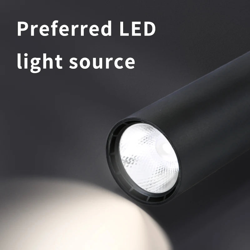 Modern Aluminum LED Pendant Light 10W 15W Long Tube 6x16cm 6x30cm AC 110-265V Black