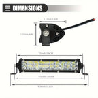 7-Inch Slim Dual-Row LED Light Bar 19W 6500K 60° DC 12-24V ECE Offroad ATV Truck