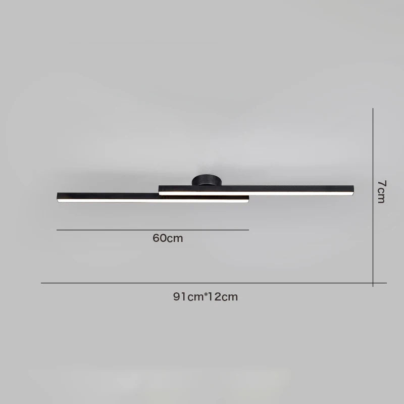 Modern LED Ceiling Light 3-Color Switch Remote Dimmable Black White Gold AC 90-260V