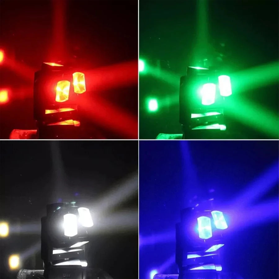 100W RGBW Moving Head Stage Light 8x10W 4-in-1 DMX 10/21CH 360° AC 90-240V 3.75kg